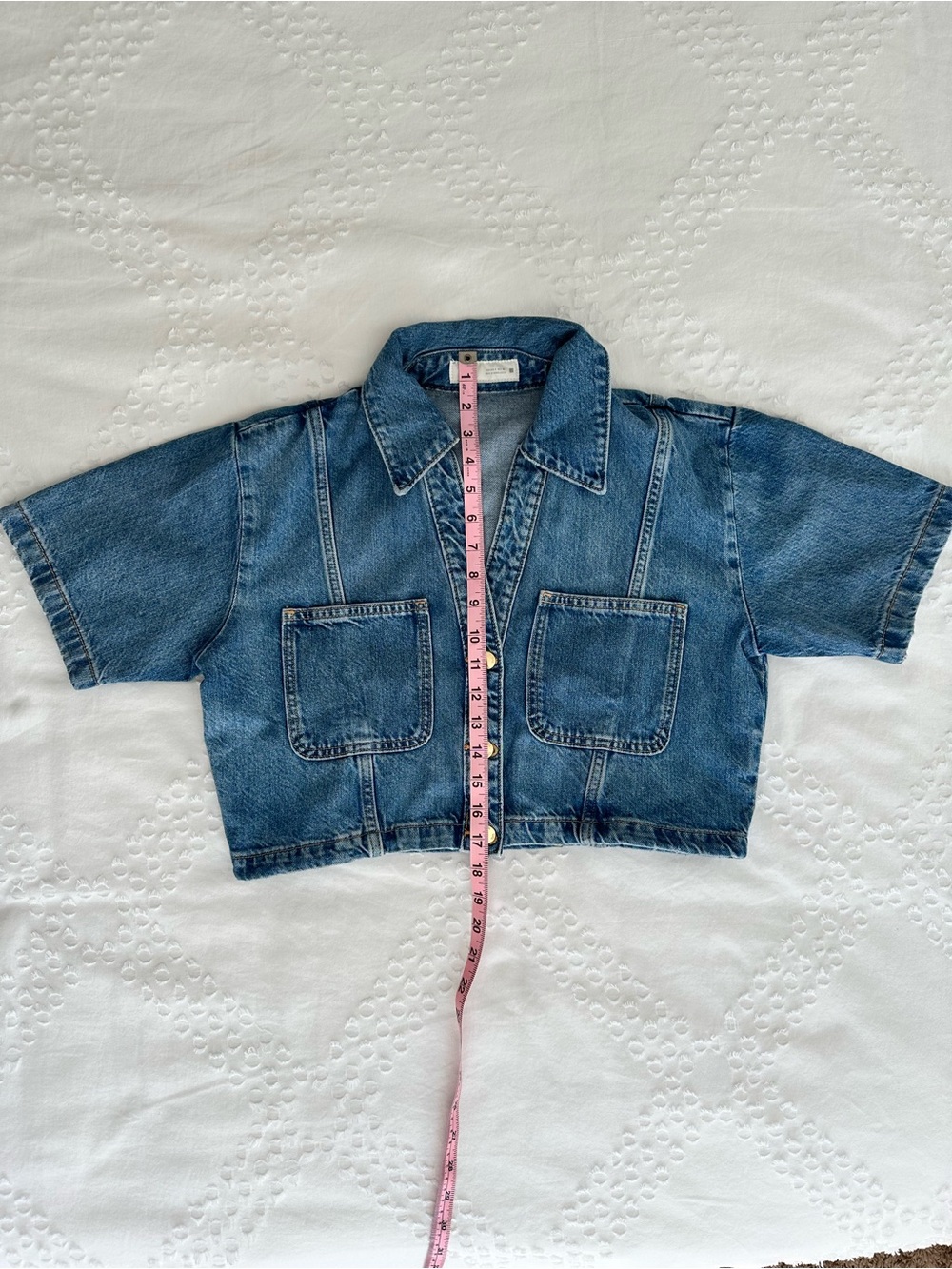 Zara Cropped Denim Shirt - Picture 7 of 11